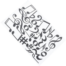 Musical Notes Decal Background Wall Stickers PVC Black Environmental Protective Safe to Use Piano Room Classroom Decor