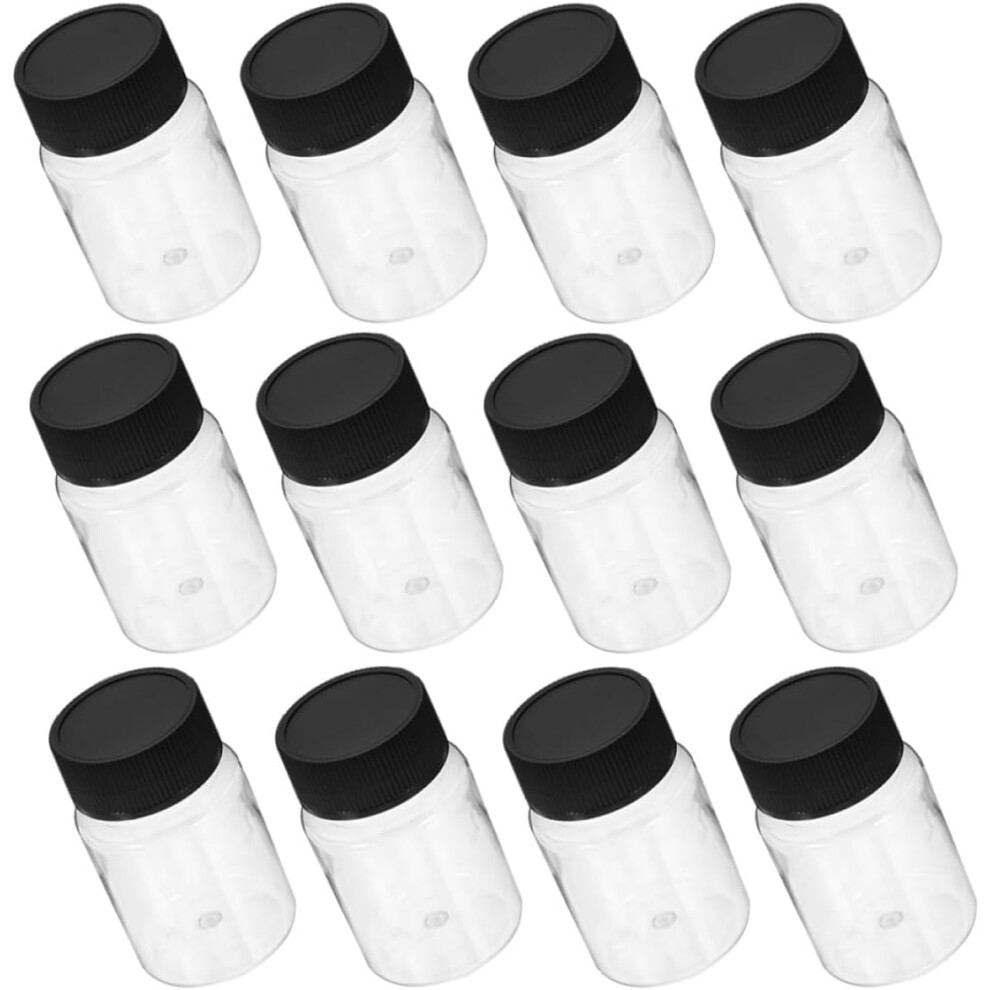 50Pcs 20Ml Plastic Sample Bottles With Screw Caps, Wide Mouth Sealed Vials For Medicine Black Hkhbjs