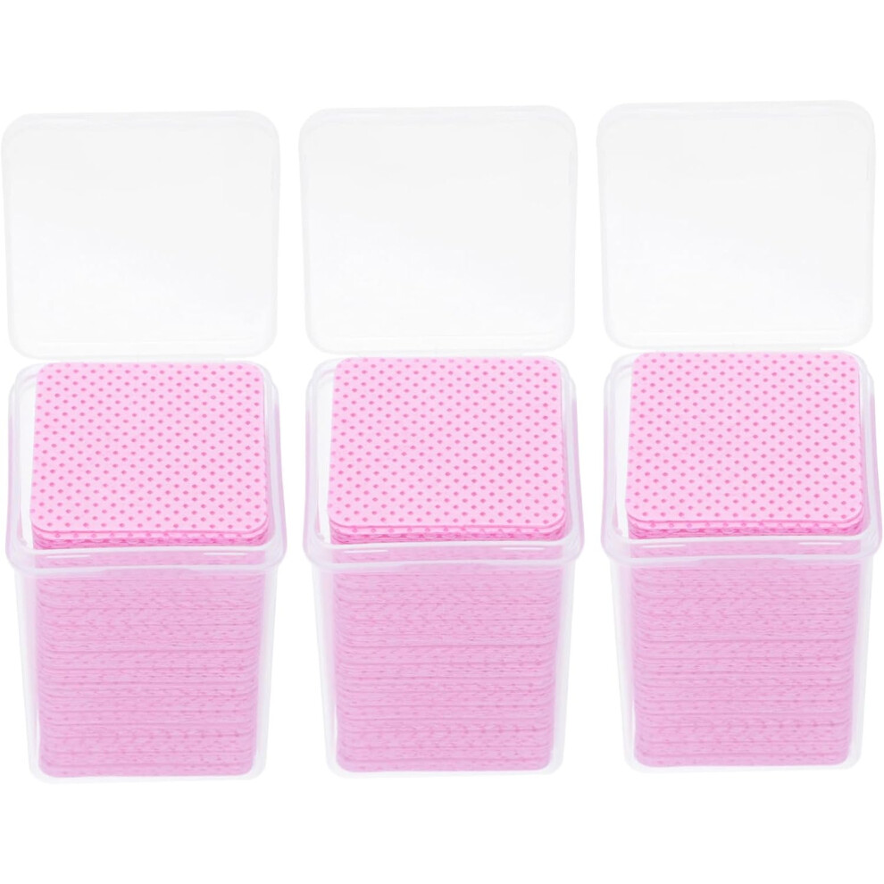 Hkhbjs 600Pcs Eyelash Extension Wipes Residue Remover Cleansing Cotton Pads