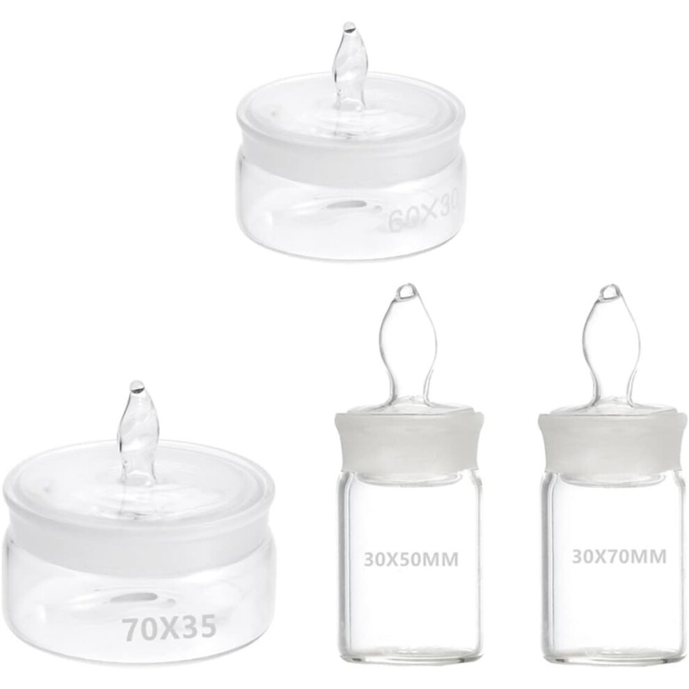Hkhbjs Glass Weighing Bottles Synthetic Material 4Pcs With Lid Seals Contents And Prevents Evaporation