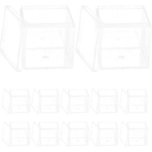 12pcs selado caixa quadrada recipientes doces acrílico tampas para jóias artesanato armazenamento para cozinha despensa organização