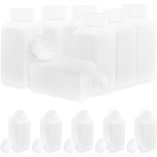 Paquete de 12 frascos cuadrados de PP engrosado de 100 ml para muestras de reactivos, con tapa.