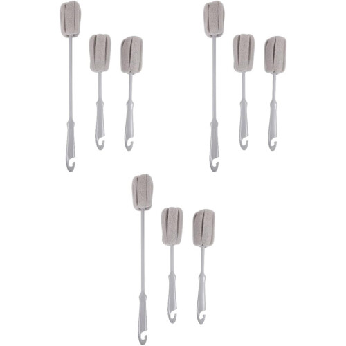 9pcs Long Handle Sponge Brush for Plastic Cup Cleaner Lengthened Handle Bottle Brush