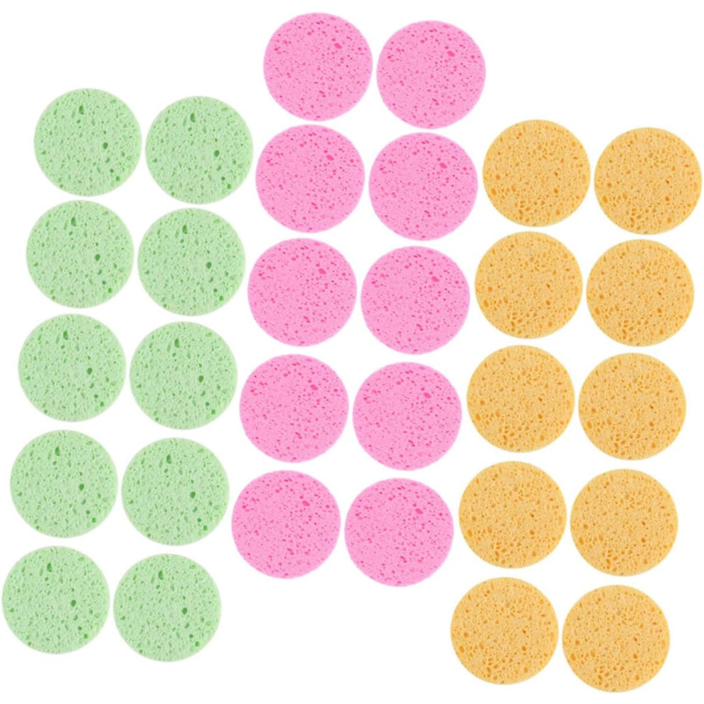 Hkhbjs 30Pcs Makeup Remover Cotton Facial Sponges Round Compressed Cleansing Sponge For Face Exfoliating
