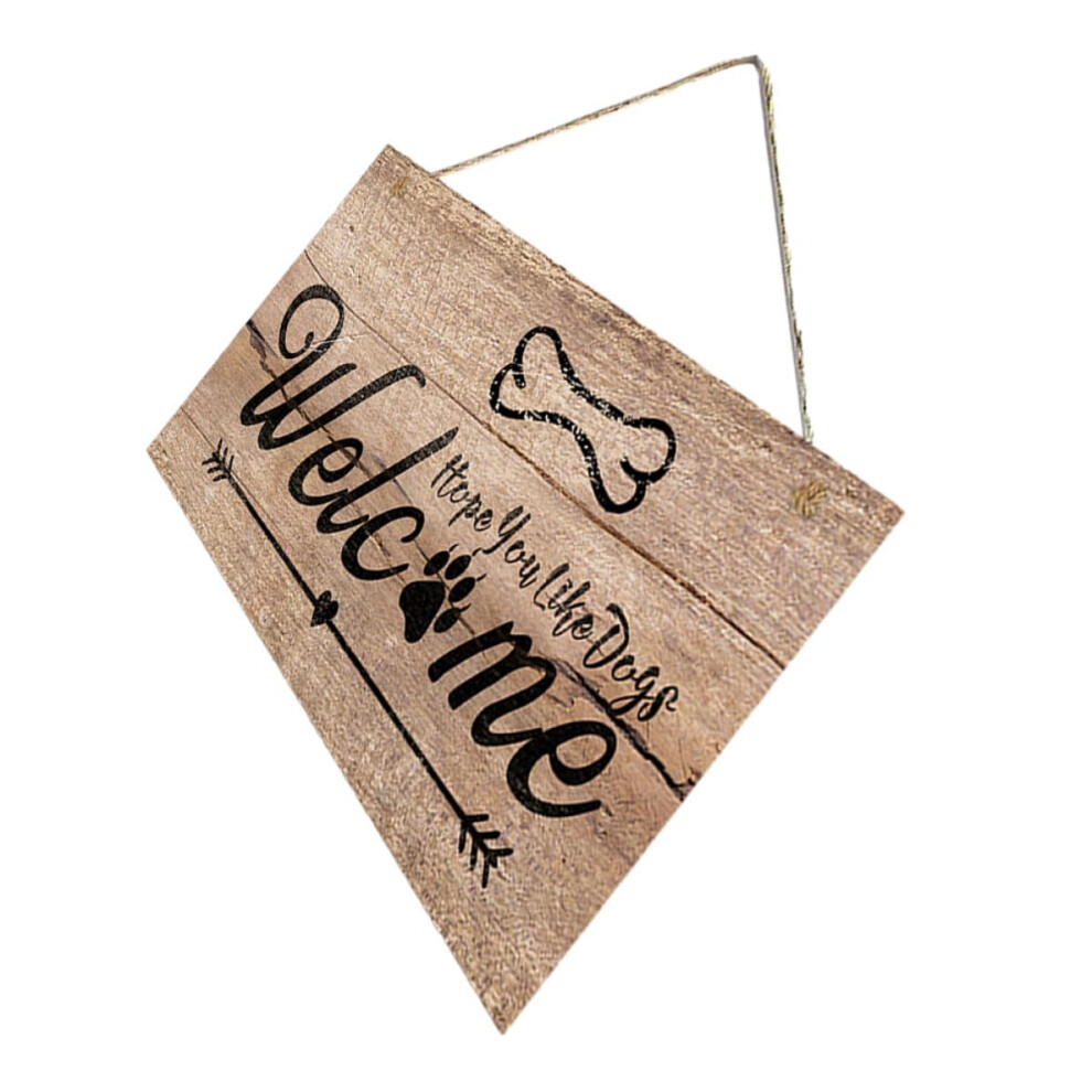 Welcome Sign Front Door Wooden Plaque With Creative Farmhouse Design Light/Brown Hkhbjs