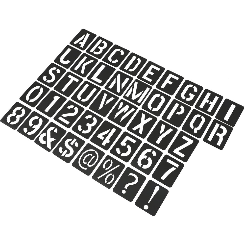 41Pcs Hollow Plastic Letter Number Symbol Stencils Diy Painting Template For Drawing And Spraying Black Hkhbjs