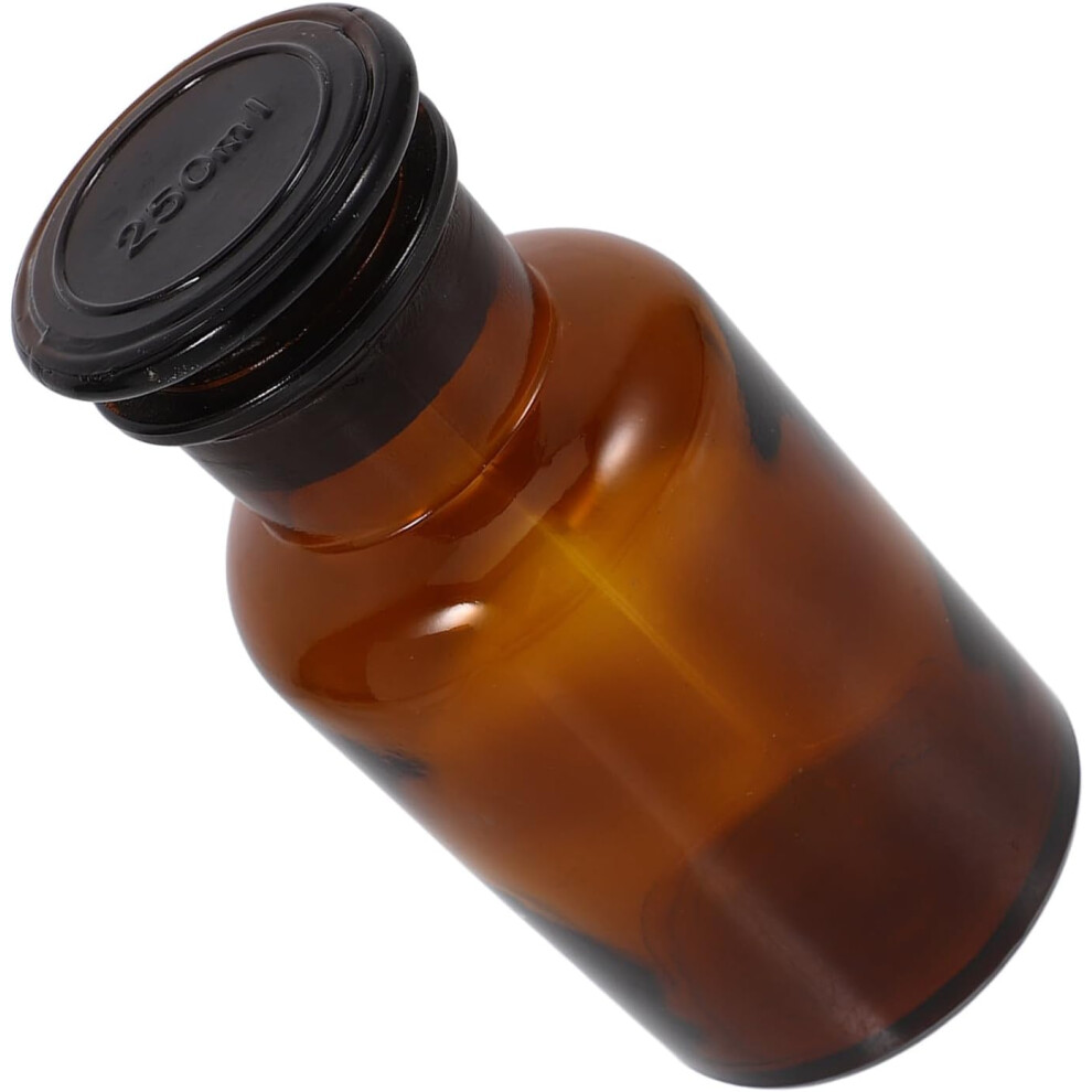Hkhbjs Brown Glass Reagent Bottle 250Ml Wide Mouth Borosilicate Lab Liquid Storage Bottle