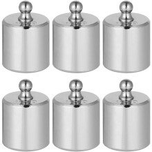Lot de 6 poids fendus chromés pour l'étalonnage d'instruments pédagogiques