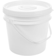 Secchiello dispenser per salviette umidificate in plastica bianca con coperchio di sicurezza, grande capacità 10 litri.