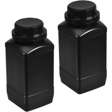 Garrafas de reagente de laboratório de plástico 1000ml 2pcs amplas garrafas de armazenamento químico quadrado da boca
