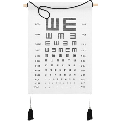 Visual Testing Chart Hanging Wall Decor for Workspace and Classroom, Polyester-Cotton Material