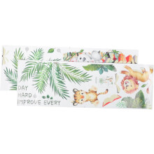 Decoratieve stickers met dierenthema, jungle-thema, cartoon muurstickers voor speelkamer en huisdecoratie. Eenvoudig te plakken.