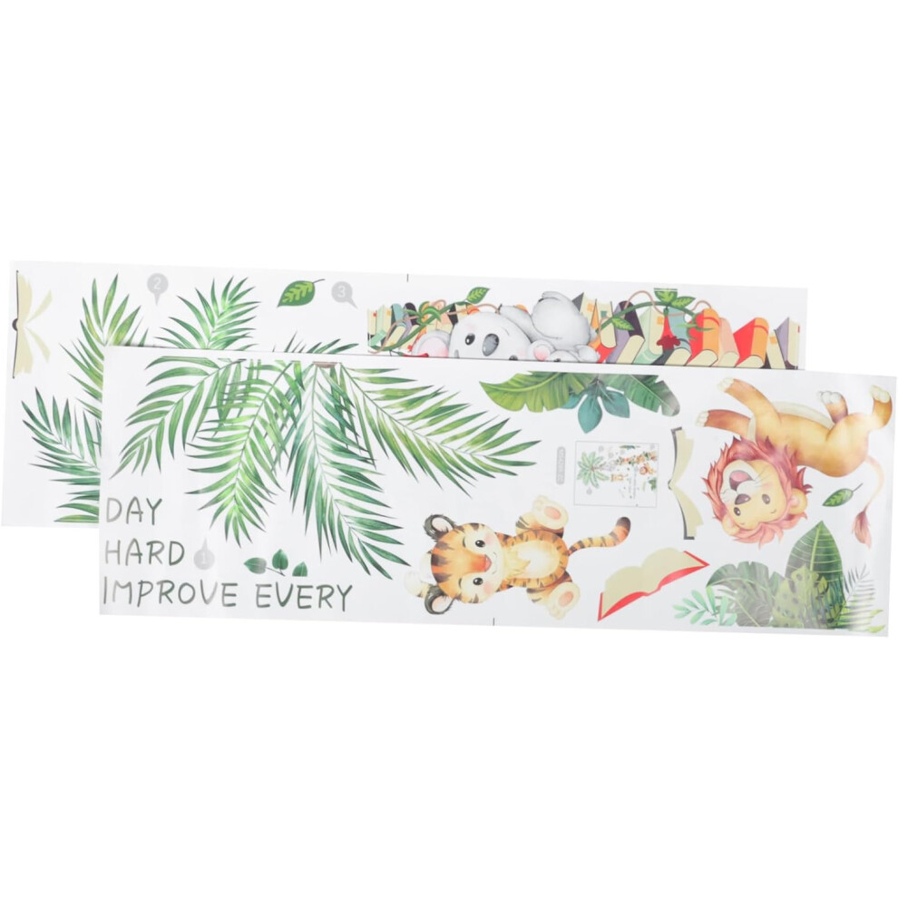 Animal Decorative Stickers Jungle Theme Cartoon Wall Decals For Playroom Home Decor Peel And Stick Hkhbjs