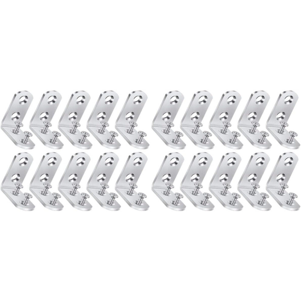 16Pcs Stainless Steel Corner Angle Bracket Heavy Duty Corner Brace Fixed Fittings Hkhbjs