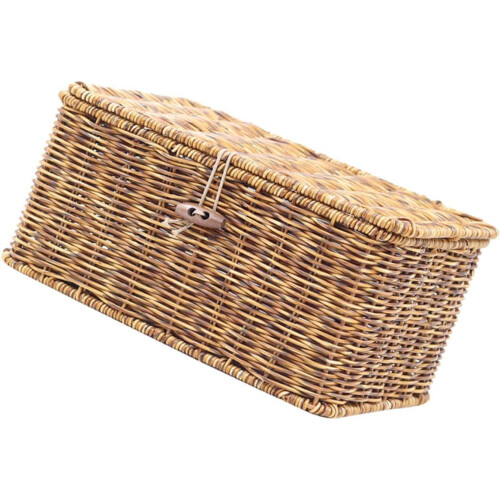 Plastic Box Woven Box Desktop Storage Organizer 11.00X7.86X5.50In Large Capacity Practical