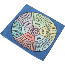 Funda de almohada con rueda de sentimientos y emociones Funda de almohada cuadrada con rueda de emociones