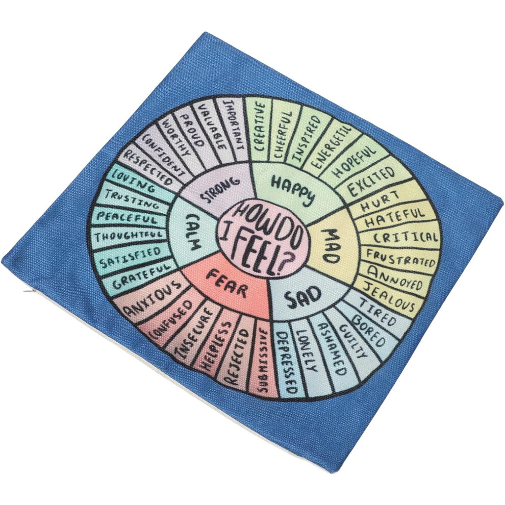 Feeling Wheel Emotion Pillow Cover Emotional Wheel Emotion Pillowcase Square Hkhbjs