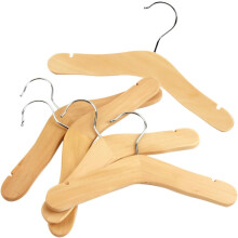 5 perchas de madera, prácticas, resistentes a la deformación, de acero inoxidable, para organizar el armario.