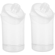 2 stuks plastic reagensflessen, witte weegflessen, ronde vorm, brede opening