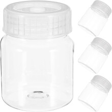 4 Stück 240 ml Weithals-Laborflaschen aus Kunststoff mit belüfteten Verschlüssen – Reagenzbehälter