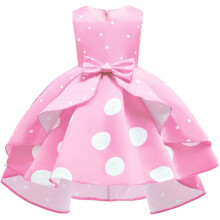 Ärmelloses, gepunktetes Prinzessinnenkleid in Rosa – Sommerkleid für eine Körpergröße von 110–120 cm – ideal für lässige Partys