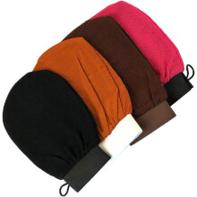 4 guantes exfoliantes para ducha, manoplas de baño de una sola capa con textura rugosa, colores surtidos.