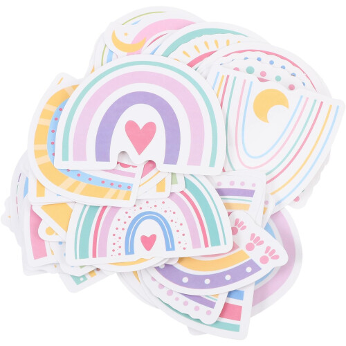 100pcs Decorative Graffiti Cloud Decals Cartoon Rainbow Cloud Wall Decorative Stickers