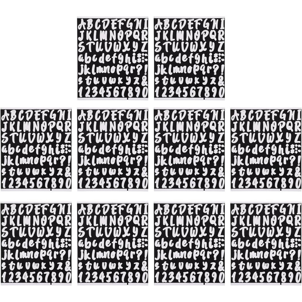 Hkhbjs 10 Sheets Adhesive Alphabet Number Stickers Self-Adhesive Letters Numbers Stickers