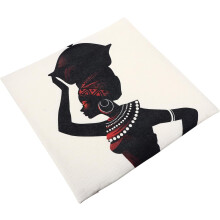 African Style Pillow Cover Ramie Polyester Fabric Invisible Zipper Ethnic Style Geometric Print Decorative Cushion Case