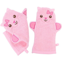 2er-Pack Katzen-Badetücher, Waschlappen, Cartoon-Badehandschuhe, Duschhandschuhe für Jungen und Mädchen
