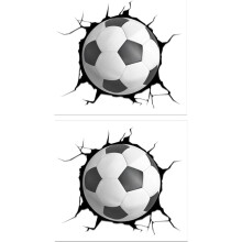 2 vellen muurstickers met gebroken voetbalmotief, schoolmuurstickers 12x8 inch