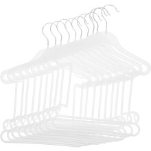 10 stuks plastic kledinghangers voor baby's en peuters, draagbare kledinghangers, wit, voor kledingwinkels en thuisgebruik.