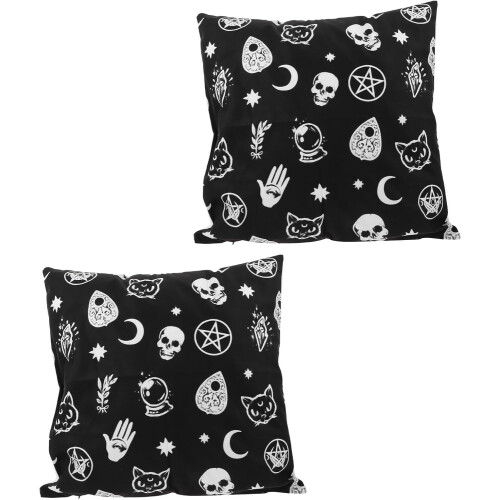 2pcs Halloween Style Pillowcase Decorative Throw Pillowcase with Creative Skeleton Pattern