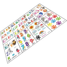 Adesivi murali con lettere dell'alfabeto e animali per la cameretta di bambini e bambine, ideali per l'educazione.