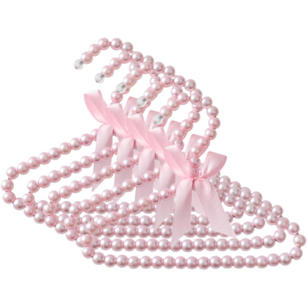 5Pcs Clothes Hangers Clothing Hangers 25Cm Plastic Multi-Functional Shoulder Protecting For Dormitory Use Pink Hkhbjs