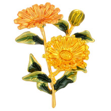 Nette Gänseblümchen Blume Brosche Brosche Emaille Pins Für Frauen Männer Kleidung Corsage Hochzeit Brosche Geschenk Gelb Grün