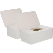 Lot de 2 distributeurs de lingettes de voyage avec étui et couvercle en polypropylène.