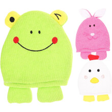 3pcs Cartoon Bath Mitts Exfoliating Shower Gloves Body Scrubber Scrubbing Gloves