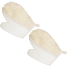 2pcs Sisal Gloves for Body Scrub Shower Cleaning and Spa Use
