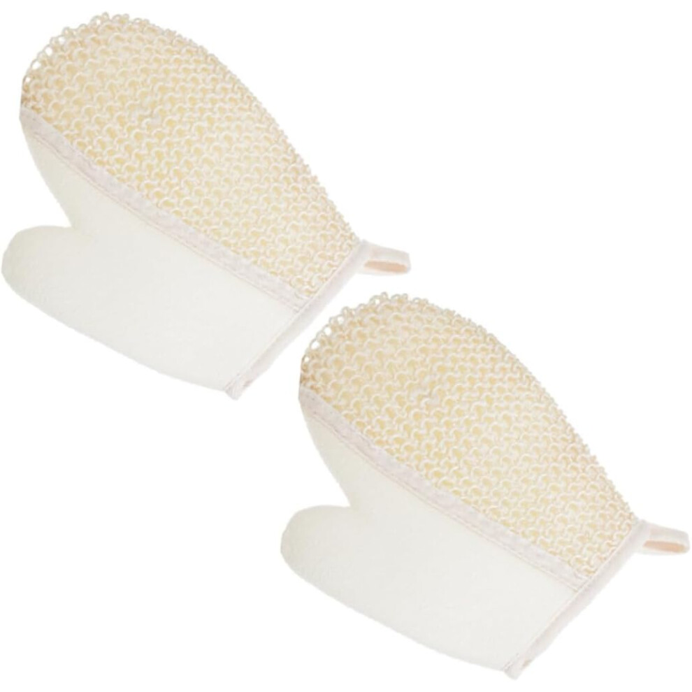 Hkhbjs 2Pcs Sisal Gloves For Body Scrub Shower Cleaning And Spa Use