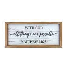 Rustic Wooden Wall Plaque Christian Quote Signs with Engraving Technology Wood Frame Artistic Charm