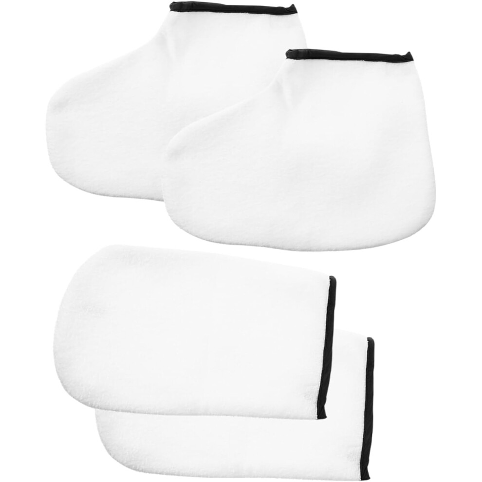 Hkhbjs 2 Pairs Hand Mask And Foot Mask Cover Paraffin Wax Gloves Exfoliating Gloves