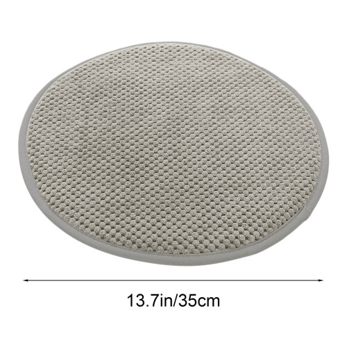 Rond zitkussen met rechte rand in grijs polyester 2