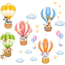 2 Sheets Self-Adhesive Wall Decal Animal DIY Wall Sticker Assorted Color Cartoon