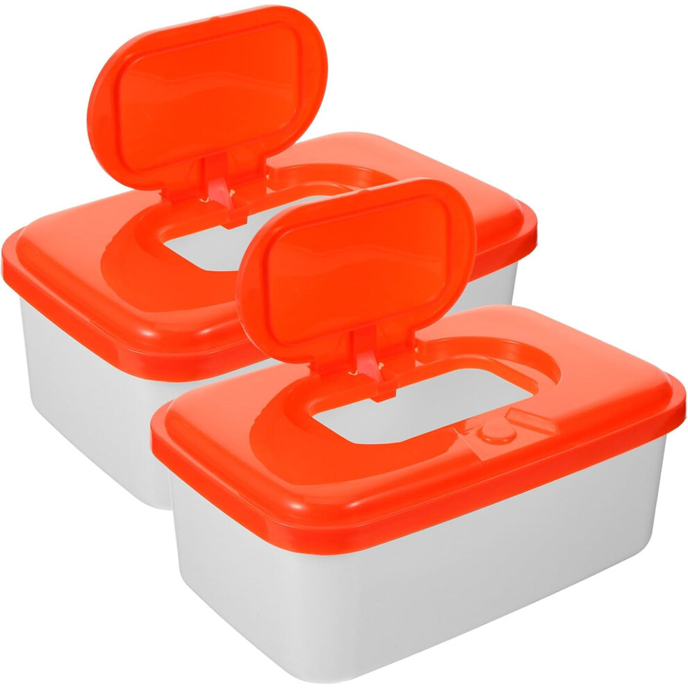 2Pcs Wipe Case Tissue Holder Portable Convenient Plastic Dispenser For Changing Diaper Random Color Orange Hkhbjs
