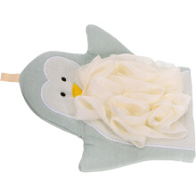 Double-sided Penguin Bath Mitts Exfoliating Gloves for Boys and Girls Adults Thick Bath Scrubber Skin Cleaning Tool
