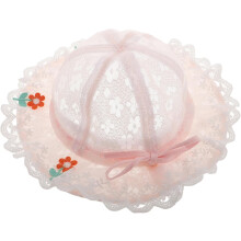 Girl Summer Sun Hat with Wide Brim, Breathable Mesh Fisherman Cap, Pink 43-46Cm