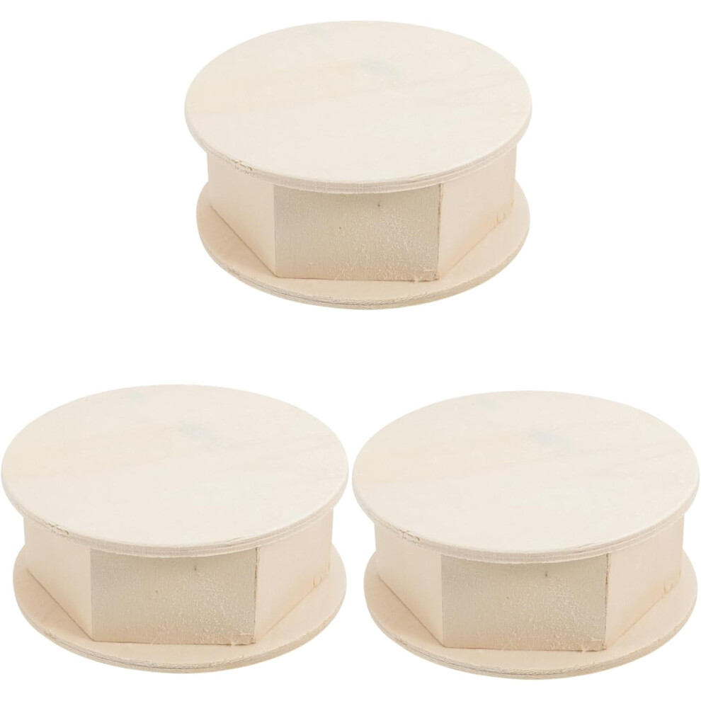 Hkhbjs Wooden Storage Boxes Small Wooden Boxes 3Pcs Unfinished Wood Craft Storage