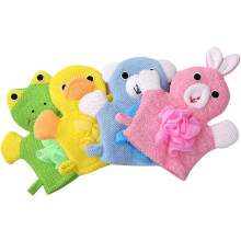 4pcs Cartoon Kids Exfoliating Bath Gloves for Body Cleaning and Massage with Pe Material