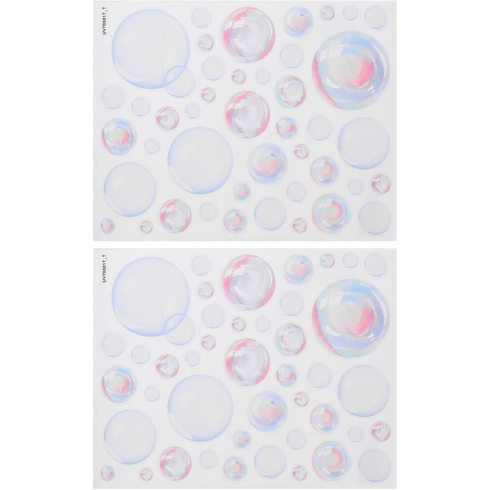 2 Sheets Bubbles Bathroom Decals Wall Stickers 35X20x5in Pvc Quick Application Removable Peel And Stick Hkhbjs